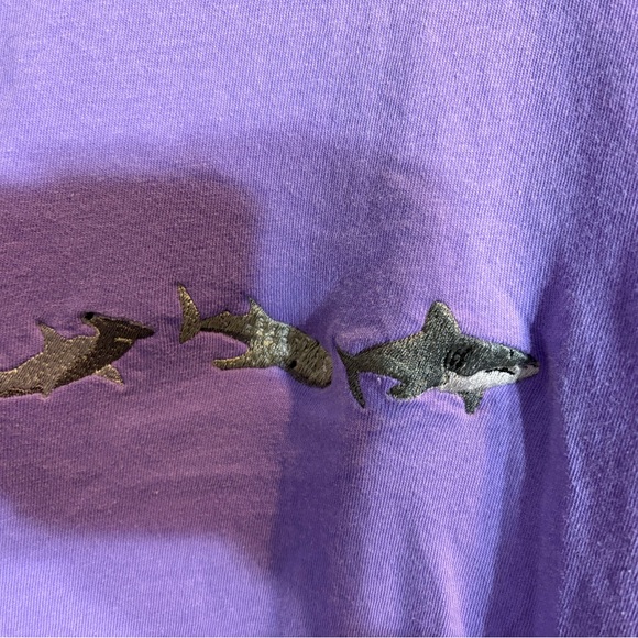 Comfort Colors Lavender Short Sleeve Tee with Shark Row Graphic - Picture 2 of 3